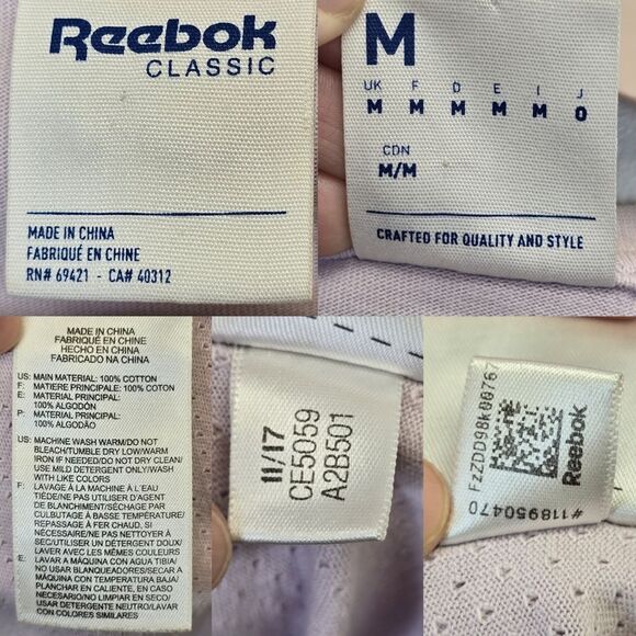 Reebok Men's Purple All Over Graphic Paper Plane Print Short Sleeve T-Shirt M - Picture 16 of 16